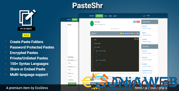 PasteShr V3.2 – Text Hosting & Sharing Script