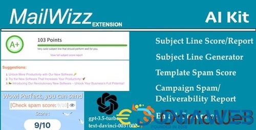 More information about "Mailwizz AI Kit - Spam and Subject Line Scoring with AI Content Generator supporting chatGPT"