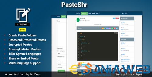 More information about "PasteShr V3.2 – Text Hosting & Sharing Script"