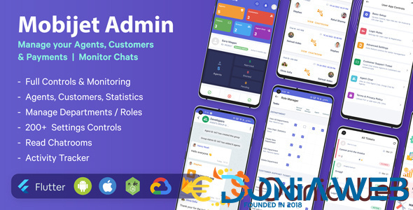 Mobijet ADMIN - Manage & Monitor Agents, Customer & Payments | Android & iOS Flutter app