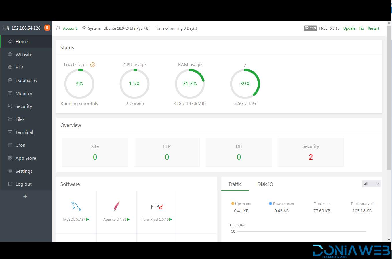 Element Social VMware Server with PHP Script and LAMP