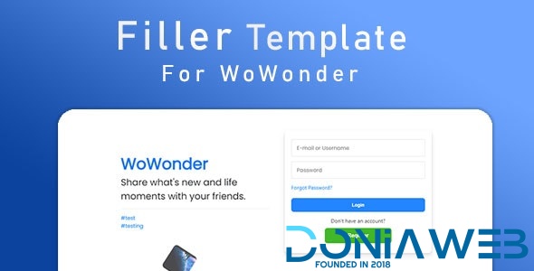 Filler - The Ultimate Welcome Page Themes For WoWonder