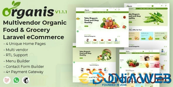 Organis - Multivendor Organic Food & Grocery Laravel eCommerce