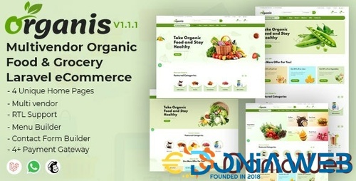 More information about "Organis - Multivendor Organic Food & Grocery Laravel eCommerce"