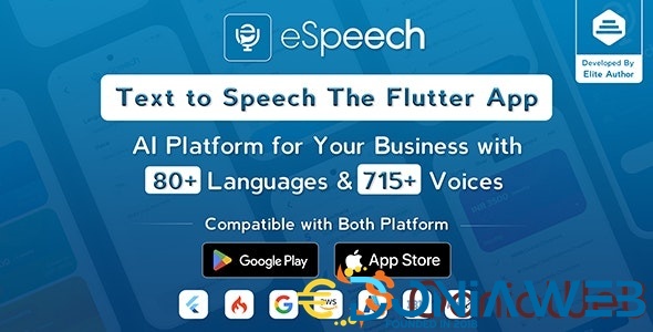 eSpeech - Text to Speech Flutter Full App