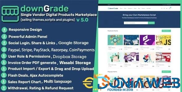 downGrade - Single Vendor Digital Marketplace With Subscription