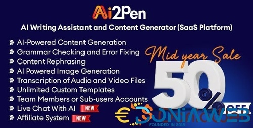 More information about "Ai2Pen – AI Writing Assistant and Content Generator (SaaS Platform)"