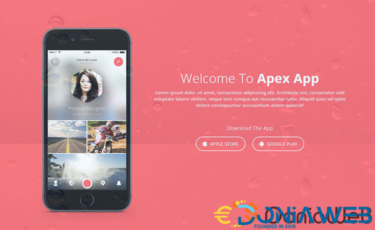 Apex App - Responsive Free Mobile App Landing Page Template