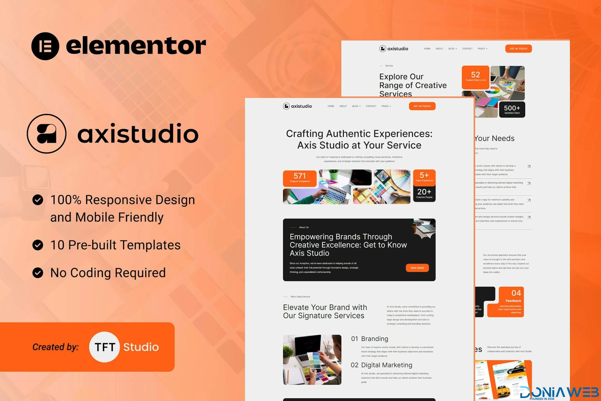 Axistudio - Branding & Creative Studio Elementor Template Kit