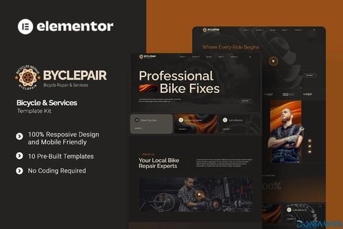 More information about "Byclepair - Bicycle & Service Elementor Template Kit"