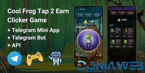 More information about "CoolFrog Tap2Earn Clicker Game With Telegram Mini App + API + Bot"