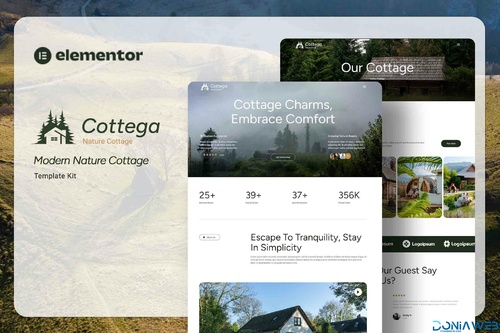 More information about "Cottega - Modern Nature Cottage Elementor Template Kit"