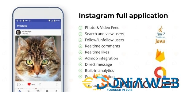 Instagram Android Full Applcation + Firebase Web (Photo&Video)