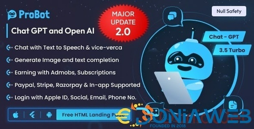 More information about "ProBot - ChatGPT | Admob | Subscription InApp | Open AI Chat, Writing Assistant & Image Generator"