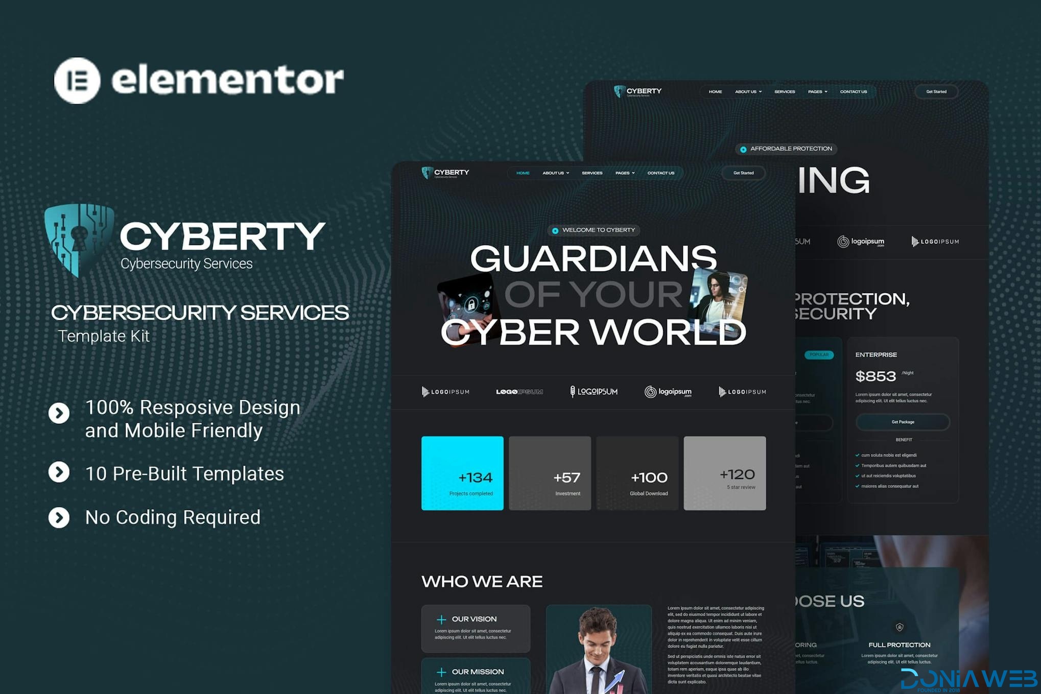 Cyberty - Cyber Security Service Elementor Template Kit