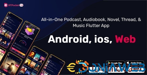 DTPocketFM - Podcasts, AudioBooks, Novels, Threads, Music Flutter App (Android-iOS-Web) Admin Panel