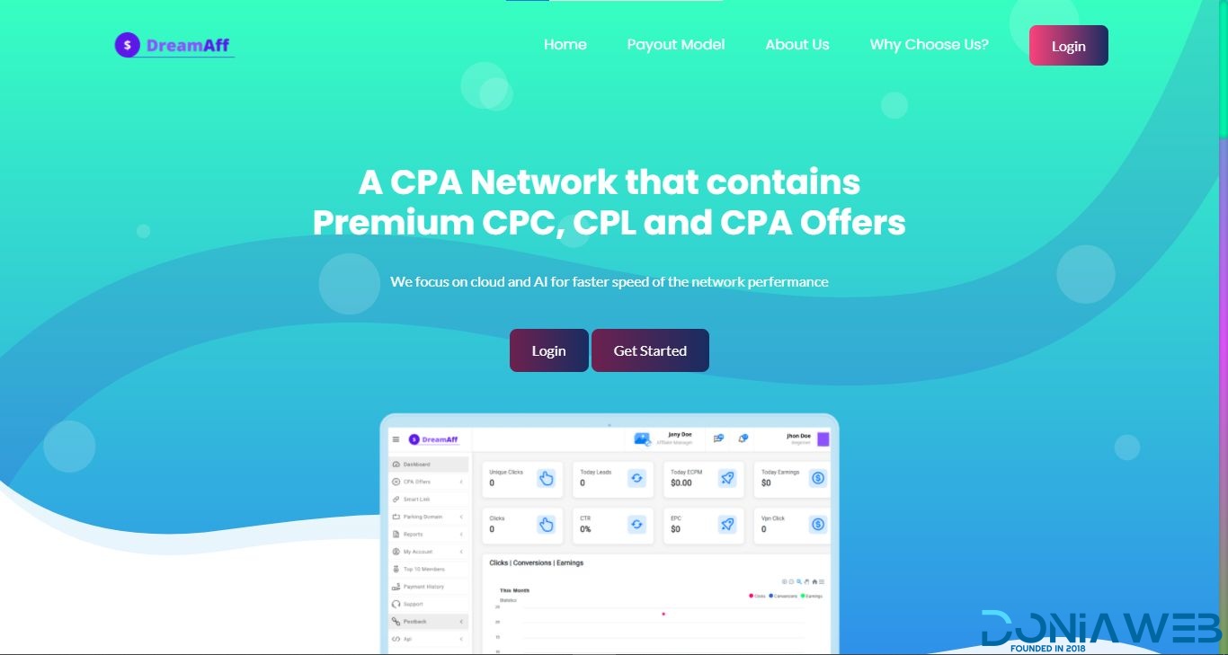 DreamAff - CPA Affiliate Script