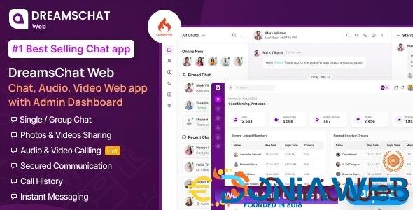 DreamsChat Web - Chat, Audio, Video Web APP with Admin Dashboard