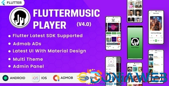 Flutter Music Player - Online MP3 (Songs) App With PHP Admin Panel | New Concept | Flutter 2