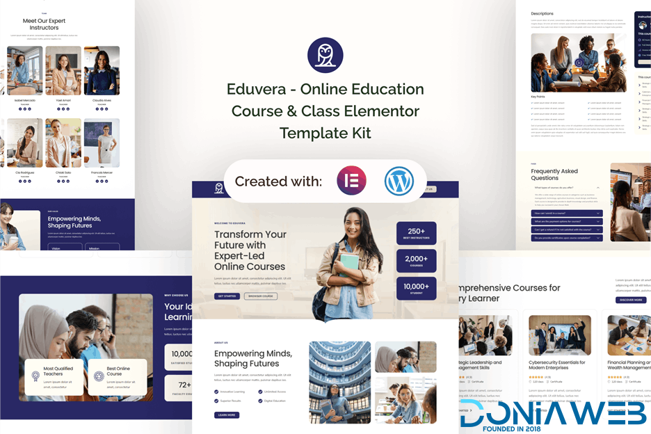 Eduvera - Online Education Course & Class Elementor Template Kit