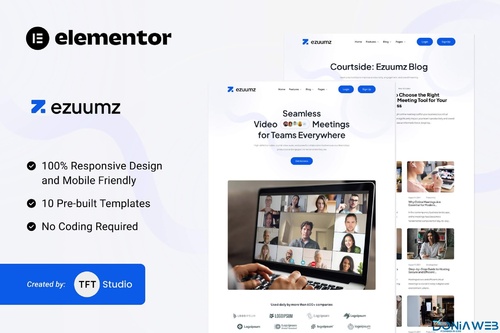 More information about "Ezuumz - Video Conferencing & Webinar App Elementor Template Kit"