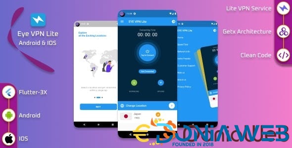 EYE VPN Lite Flutter VPN Application With Web Admin Panel