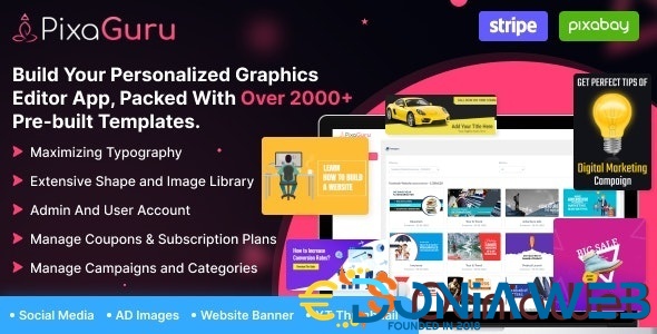 PixaGuru - SAAS Platform to Create Graphics, Images, Social Media Posts, Ads, Banners, & Stories