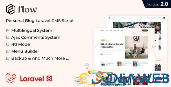 Flow - Laravel Personal Multilingual Blog Script