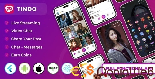 More information about "Tindo - Live streaming tango clone, Video call, Chat messages, Post | Flutter app with admin panel"