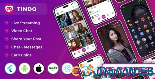 More information about "Tindo - Live streaming tango clone, Video call, Chat messages, Post | Flutter app with admin panel"