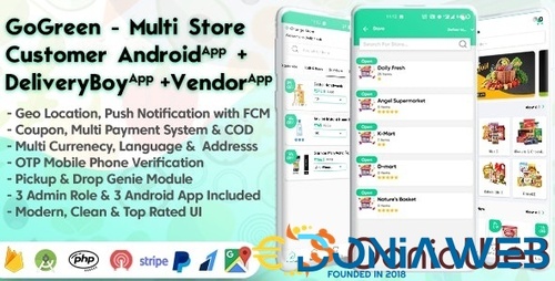 More information about "GoGreen - Food, Grocery, Pharmacy Multi Store(Vendor) Android App with Interactive Admin Panel"