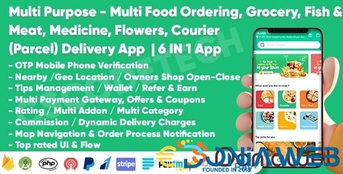 More information about "Multi Purpose - Food, Grocery, Fish-Meat, Pharmacy, Flower, Courier(Parcel) Delivery | 6 IN 1 Apps"