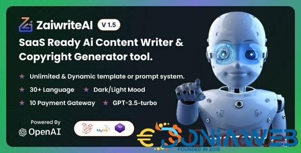 ZaiwriteAI - Ai Content Writer & Copyright Generator tool With SAAS.