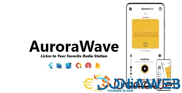 AuroraWave - Single Station Radio App | ADMOB, ONESIGNAL, FIREBASE