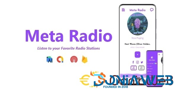 Meta Radio - Two Station Radio App | ADMOB, FIREBASE, ONESIGNAL