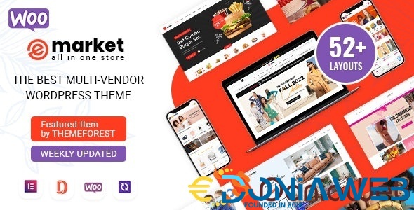 eMarket - All-in-One Multi Vendor MarketPlace Elementor WordPress Theme (53 Indexes, Mobile Layouts)