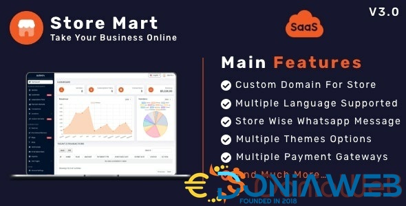 StoreMart SaaS - Online Product Selling SaaS Business Website Builder