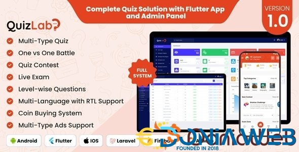 QuizLab - Complete Quiz Solution with Flutter App and Admin Panel