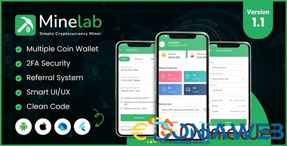 MineLab - Cloud Crypto Mining Mobile Application