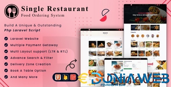 Single Restaurant - Laravel Website & Admin Panel