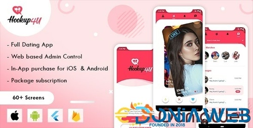 More information about "Hookup4u – A Complete Flutter Based Dating App with Admin | Tinder Clone"