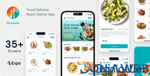 More information about "DineHub - Restaurant Food Delivery App | Expo SDK 49.0.13 | TypeScript | Redux Store"