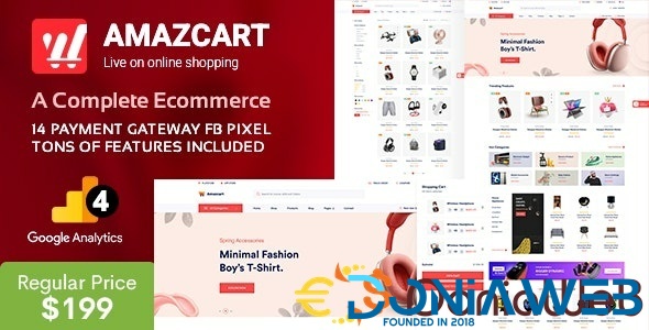 AmazCart - Laravel Ecommerce System CMS + Plugins