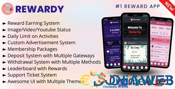 Rewardy - Status App with Reward Points + PWA + Backend