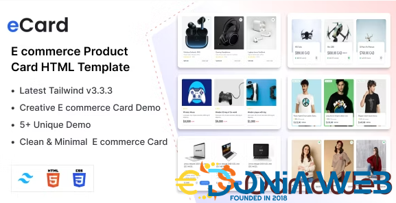 eCard - Tailwind E-commerce Product Card Section Template