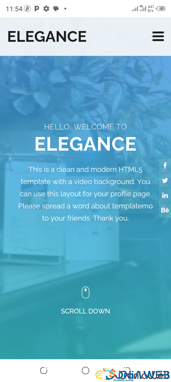 Elegance Blog - Landing Page for a Web/App Developer Blog Website Template