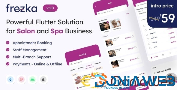 Frezka - All-in-one Salon & Spa Business Solution in Flutter + Laravel