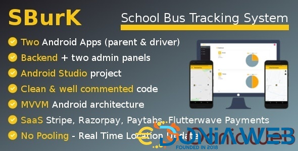 SBurK - School Bus Tracker - Two Android Apps + Backend + Admin panels - SaaS