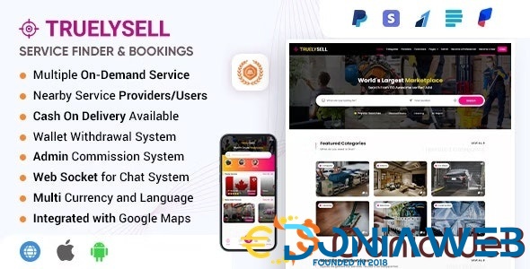 TruelySell - Multi Vendor online Service Booking Marketplace and Nearby Service Finder Software (Web + Android + iOS)