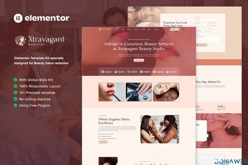 More information about "Xtravagant - Beauty Salon Elementor Template Kit"